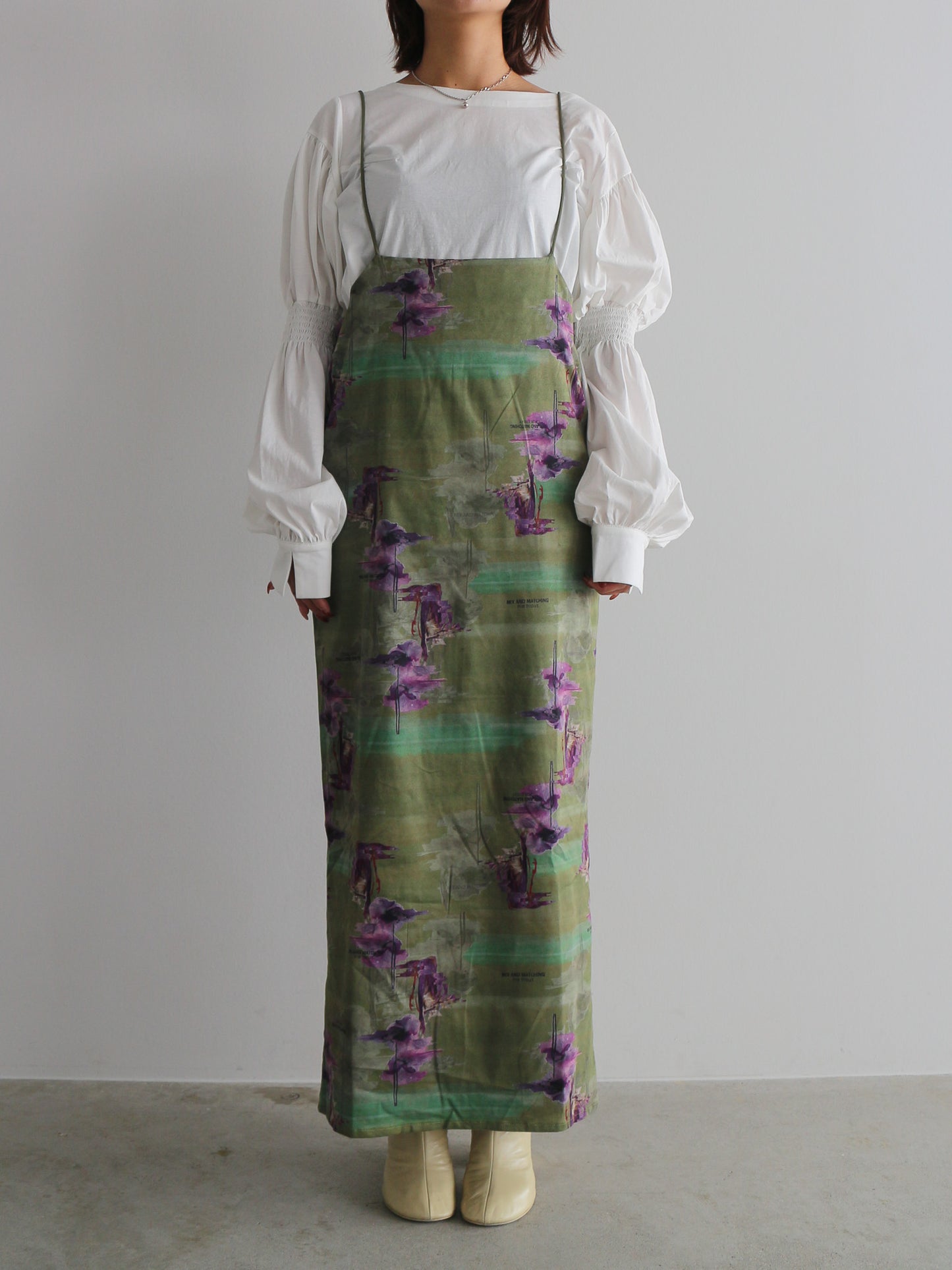 フラワープリントキャミワンピース