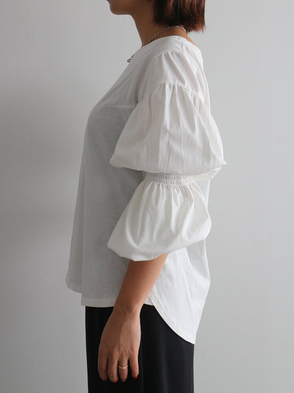 2WAYギャザースリーブT