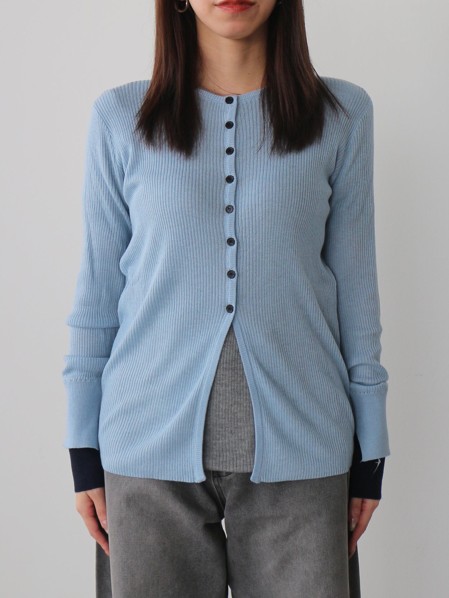 シアーリブカーディガン＆プルオーバーSET