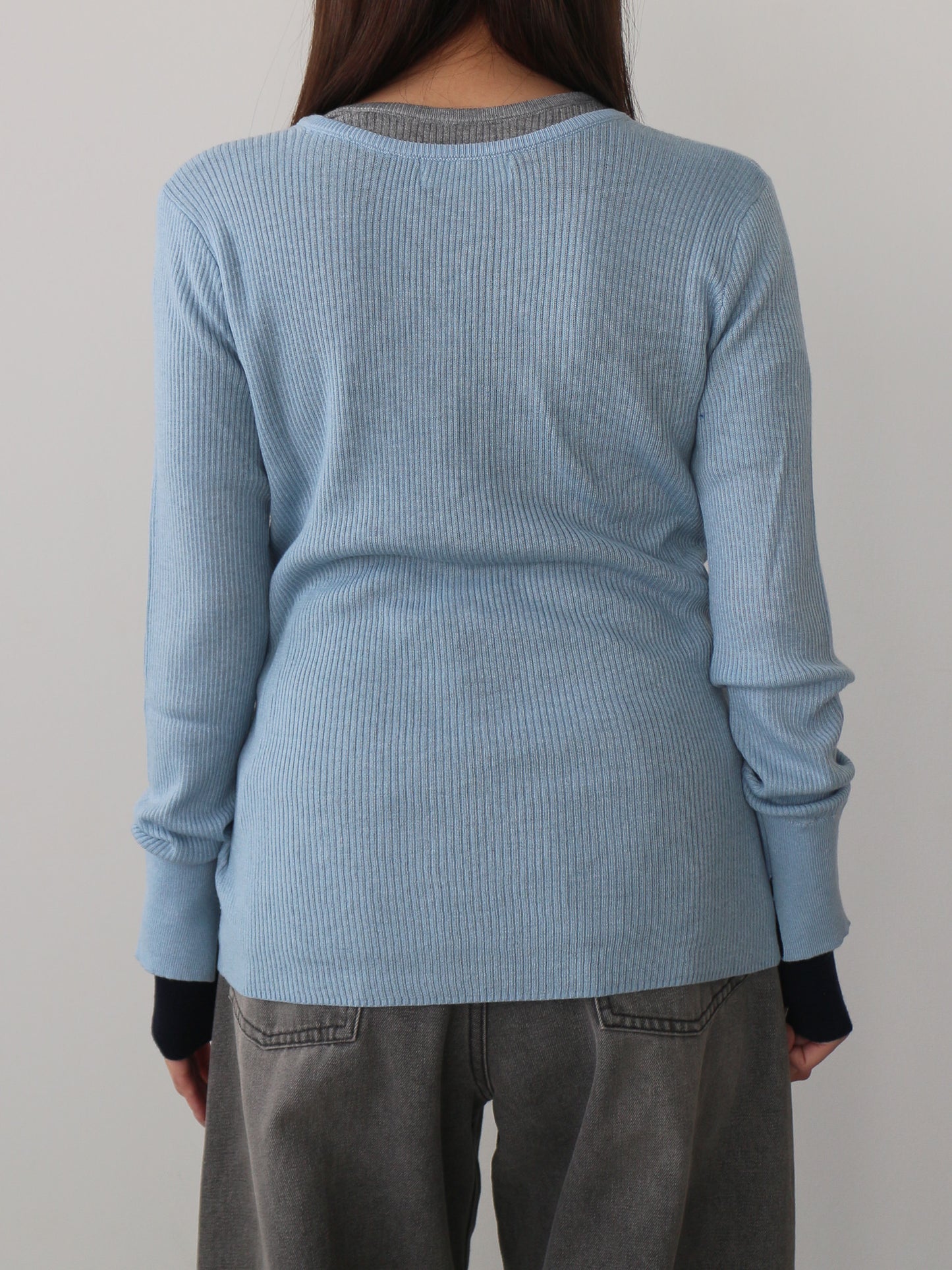 シアーリブカーディガン＆プルオーバーSET