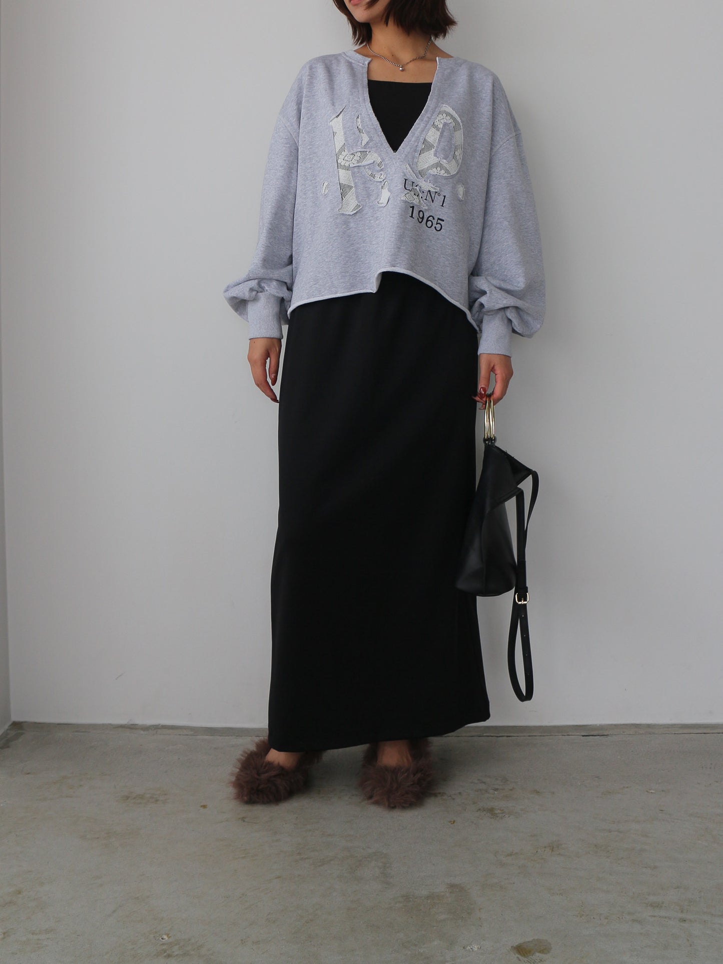 ロゴレーススウェットプルオーバー