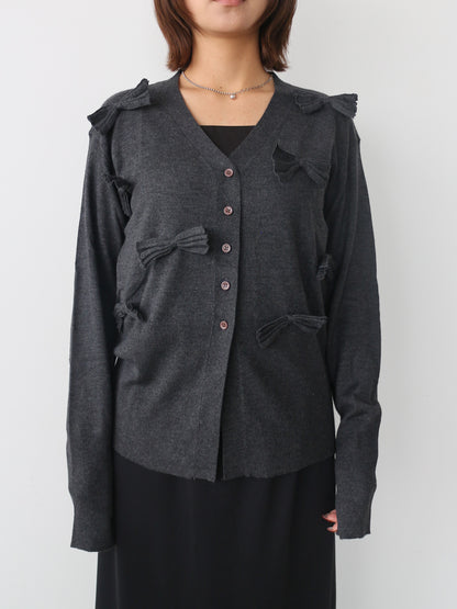 リボンカーディガン