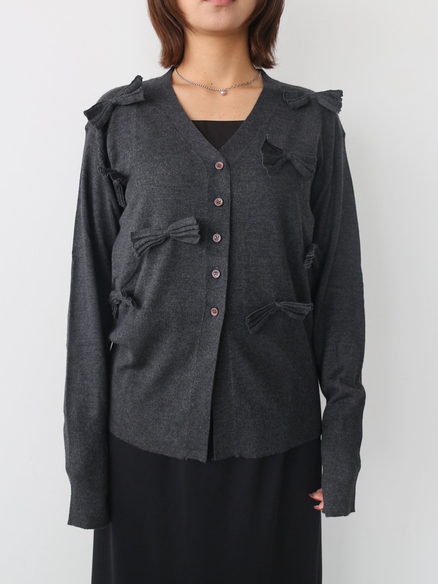 リボンカーディガン