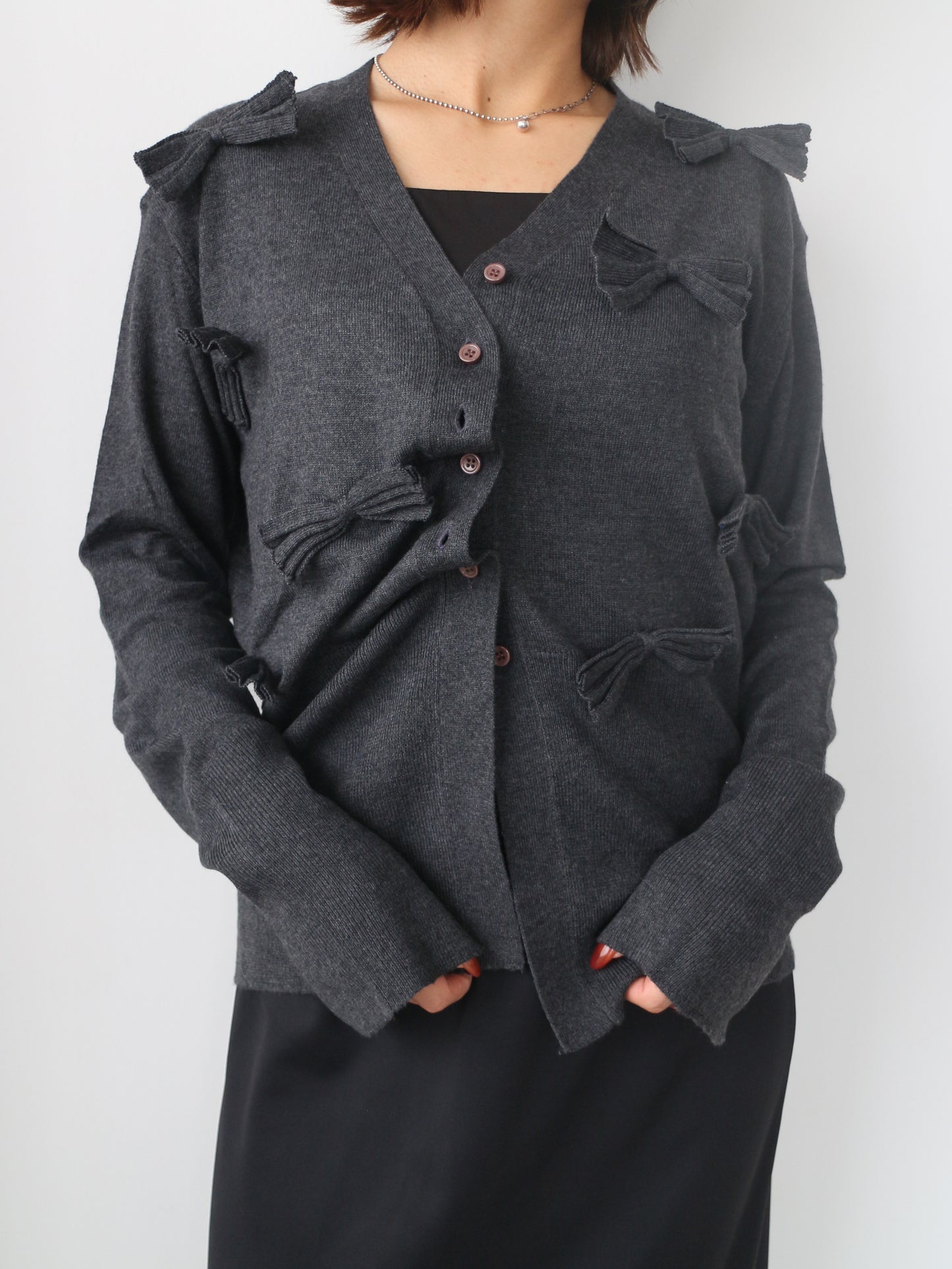 リボンカーディガン