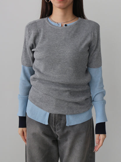 シアーリブカーディガン＆プルオーバーSET