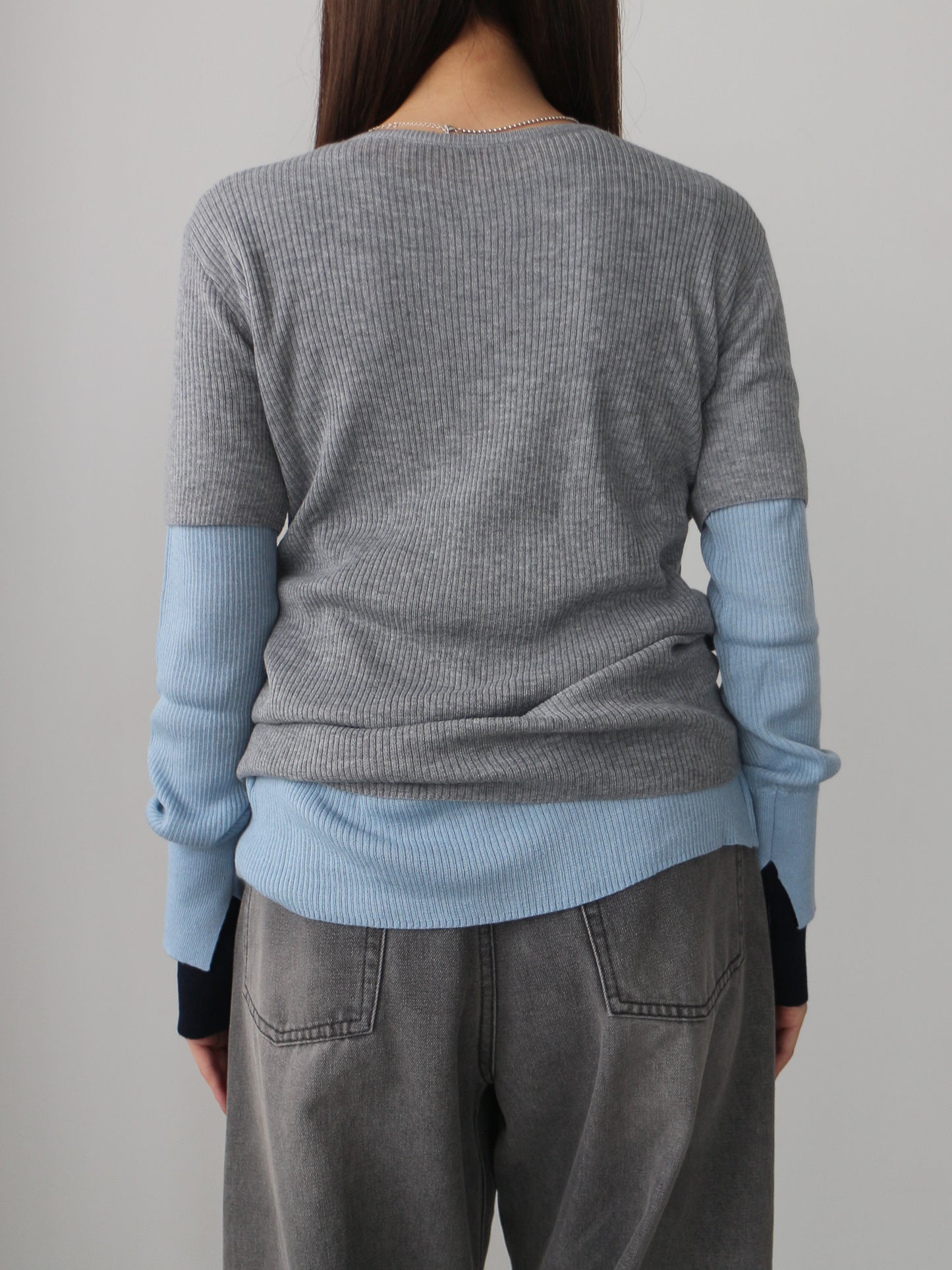 シアーリブカーディガン＆プルオーバーSET