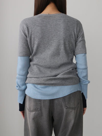 シアーリブカーディガン＆プルオーバーSET