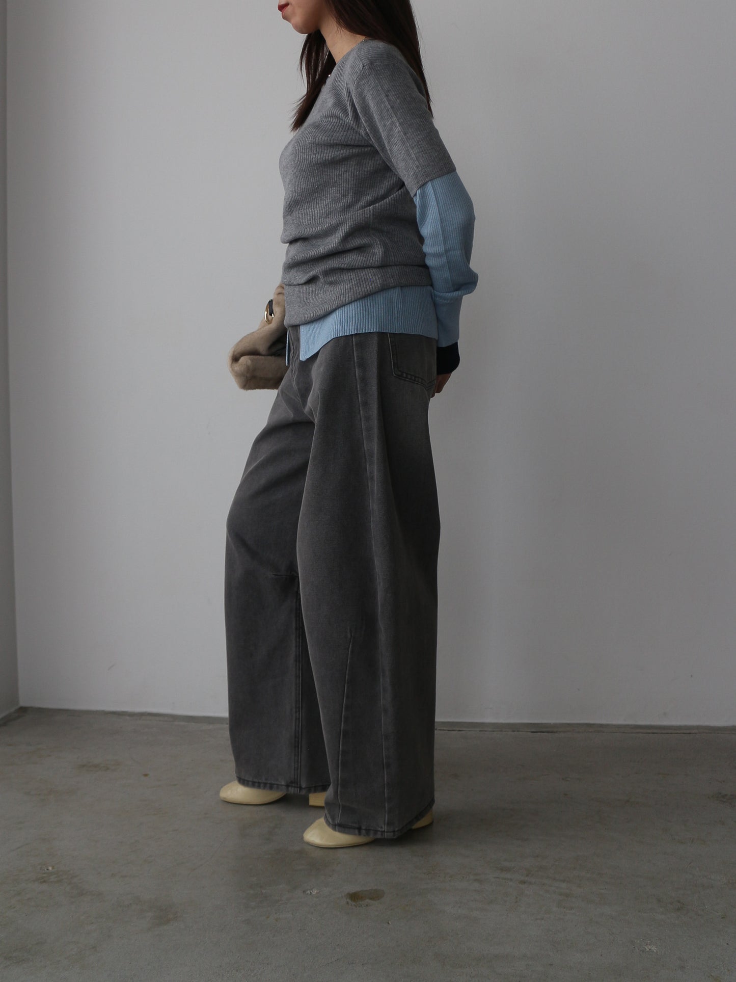 シアーリブカーディガン＆プルオーバーSET