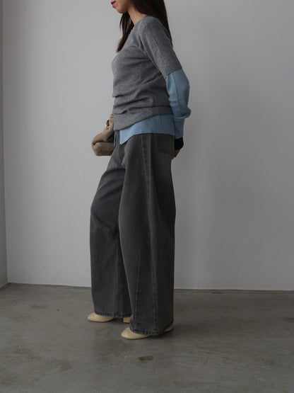 シアーリブカーディガン＆プルオーバーSET