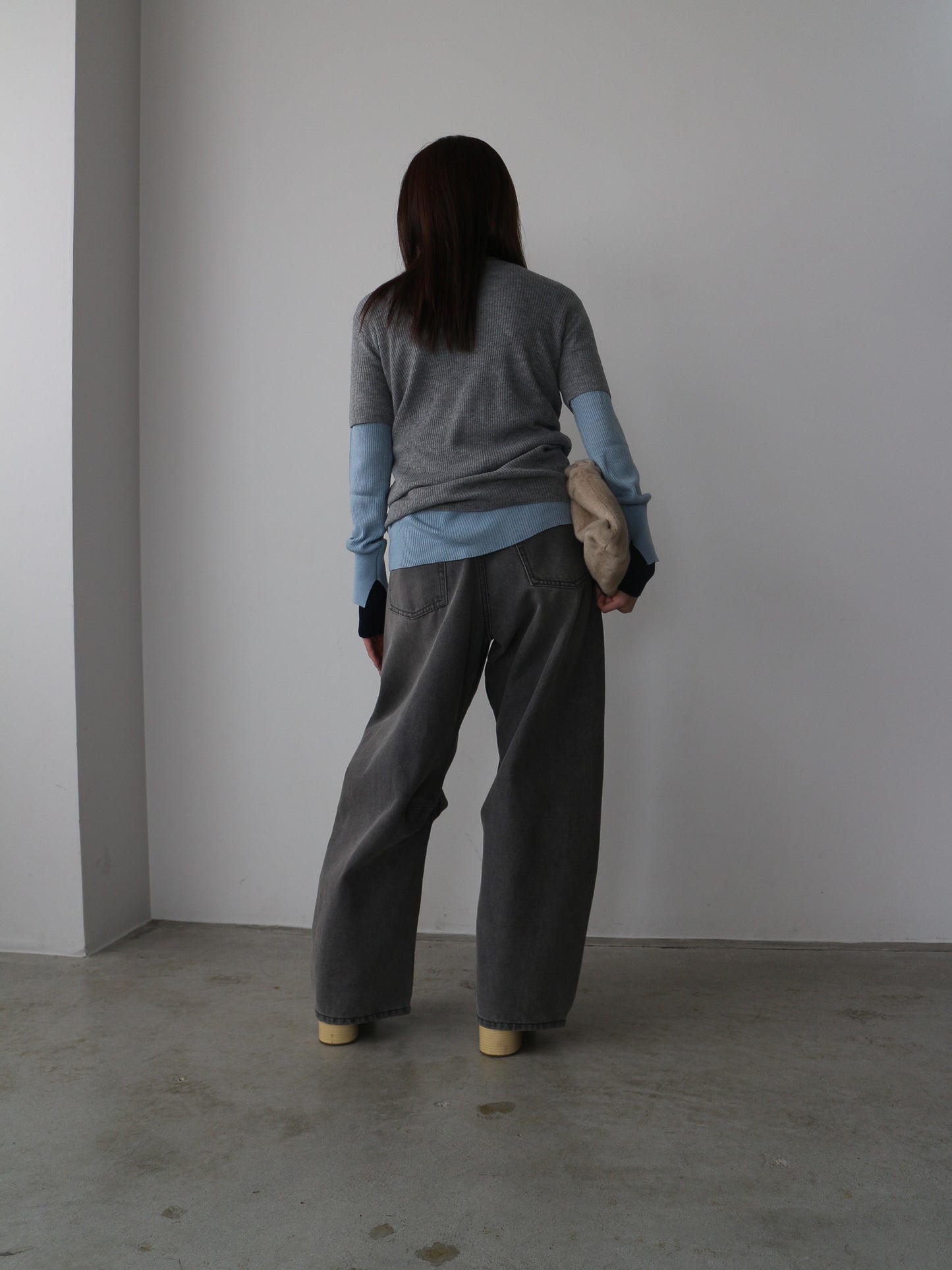 シアーリブカーディガン＆プルオーバーSET