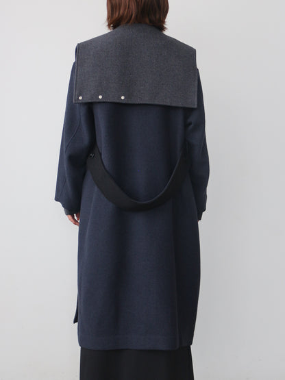 配色ロングコート