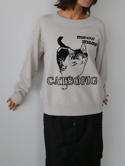 CATジャガードニット