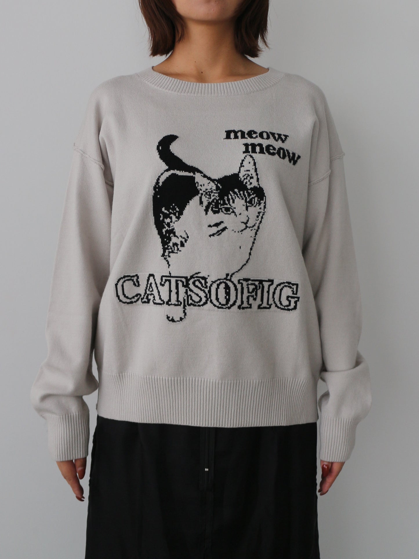 CATジャガードニット