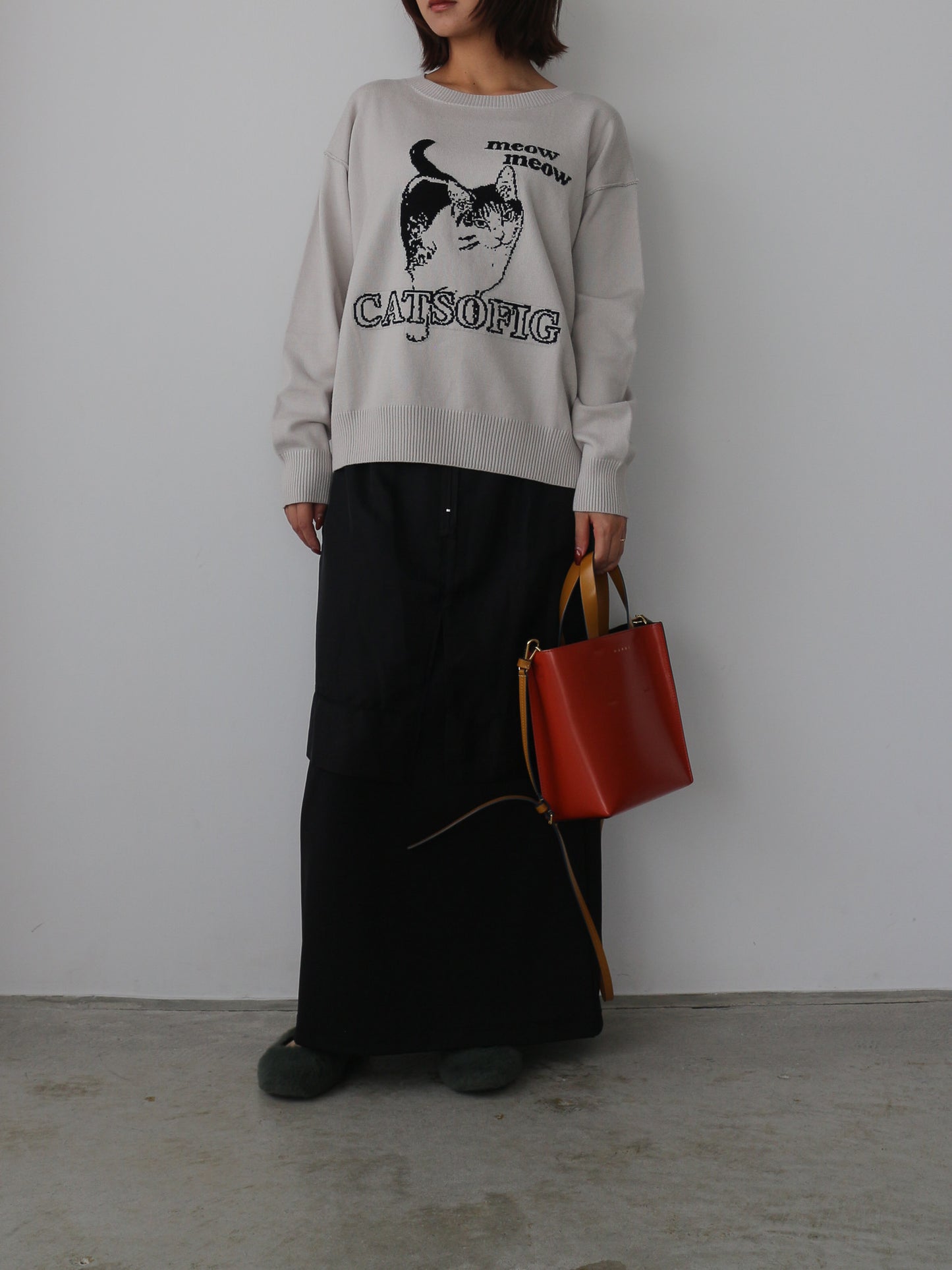 CATジャガードニット