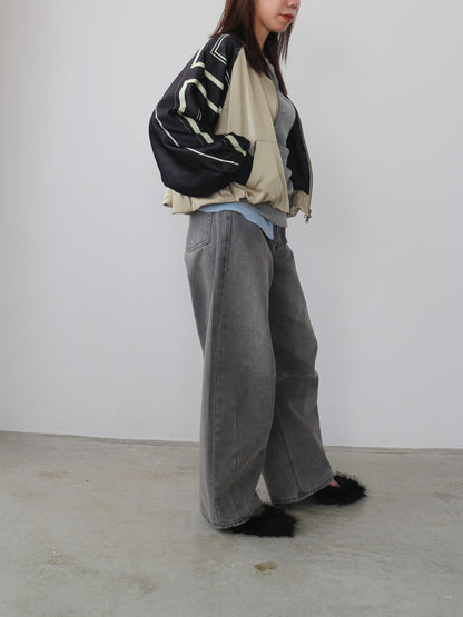 スカーフプリントブルゾン