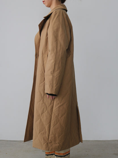 ストール付きキルティングコート
