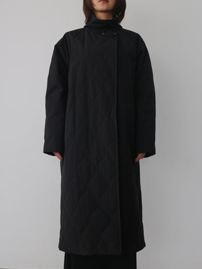 ストール付きキルティングコート