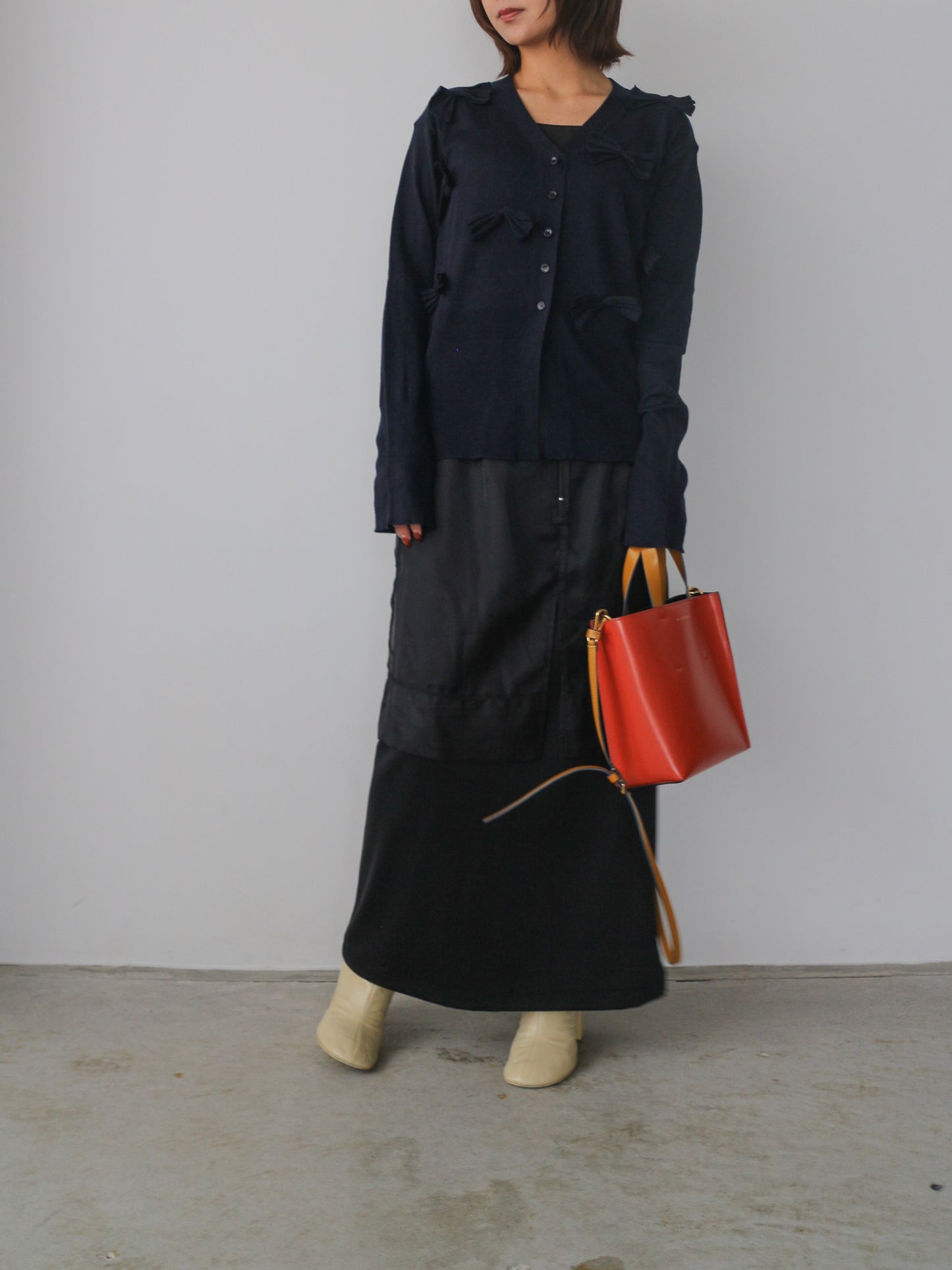 リボンカーディガン