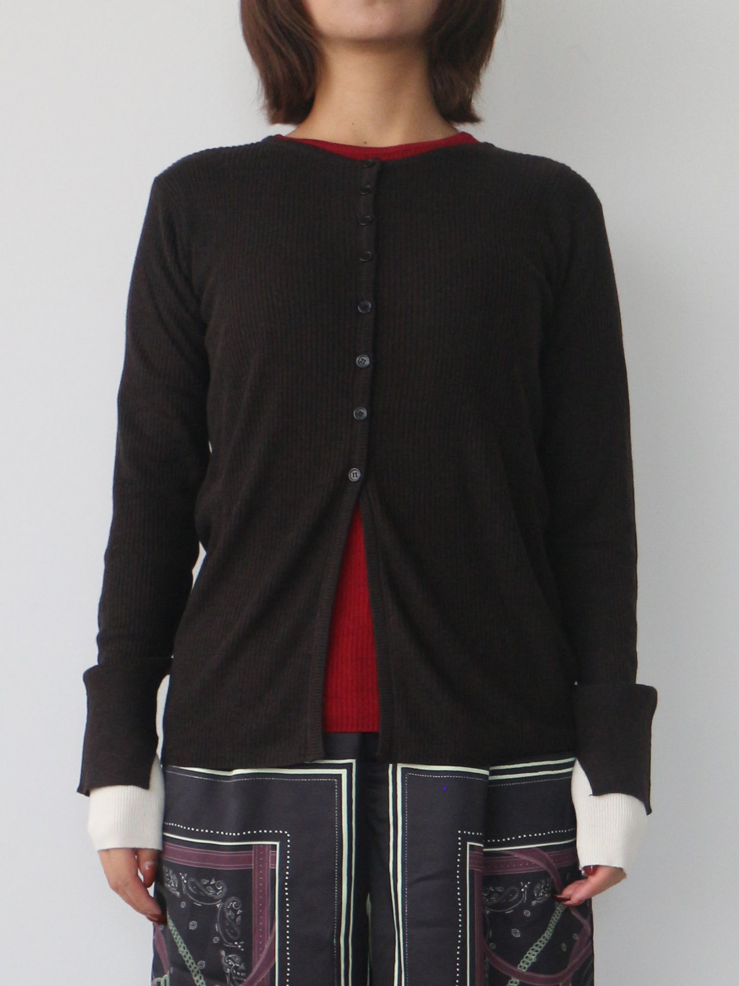 シアーリブカーディガン＆プルオーバーSET