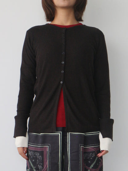 シアーリブカーディガン＆プルオーバーSET