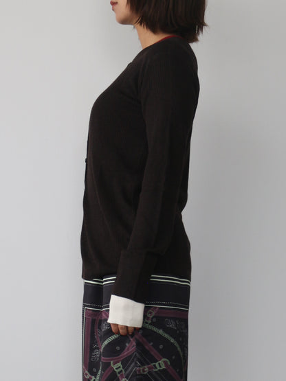 シアーリブカーディガン＆プルオーバーSET