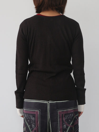 シアーリブカーディガン＆プルオーバーSET