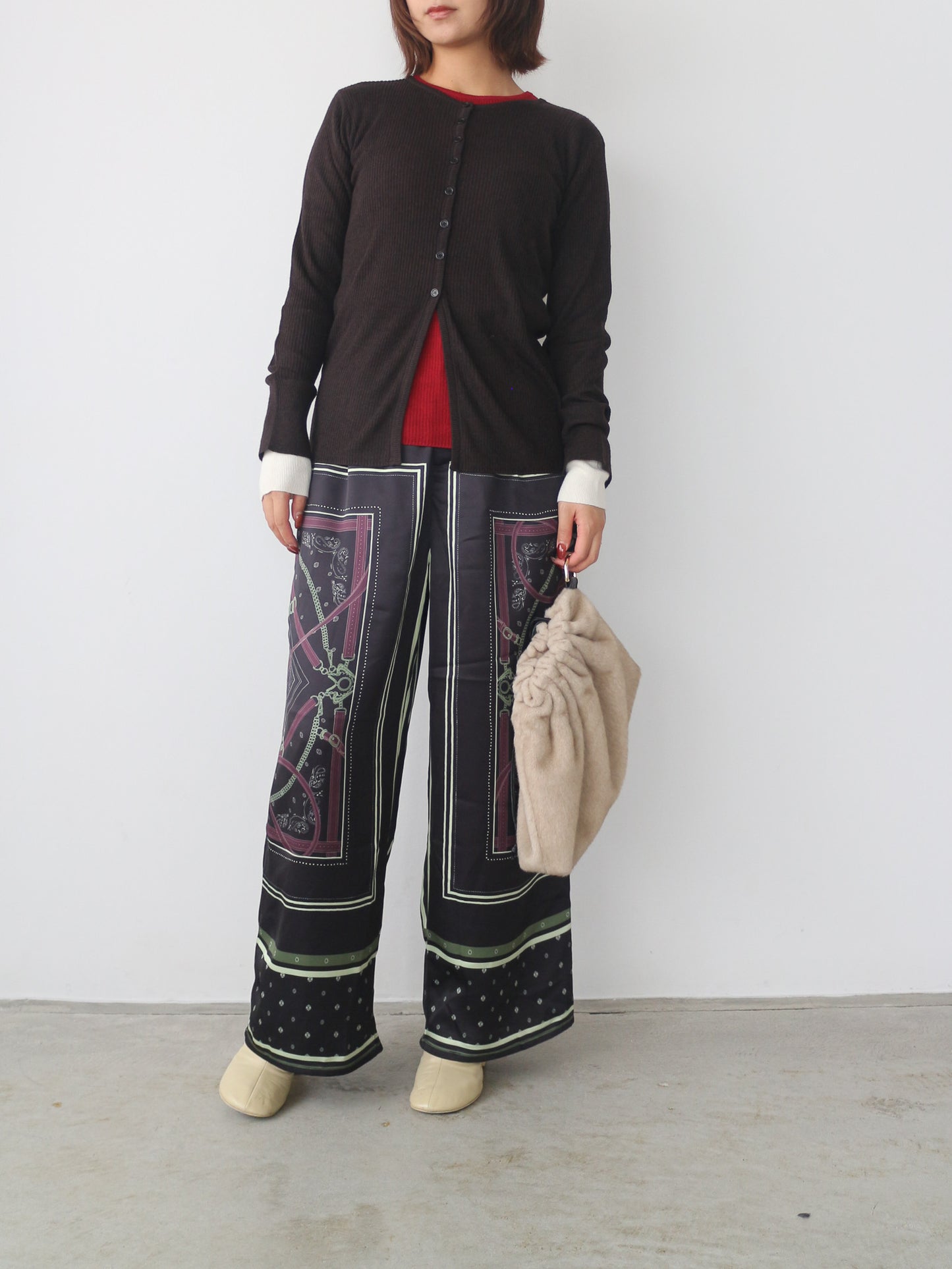 シアーリブカーディガン＆プルオーバーSET