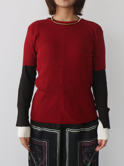 シアーリブカーディガン＆プルオーバーSET