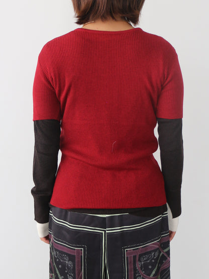 シアーリブカーディガン＆プルオーバーSET