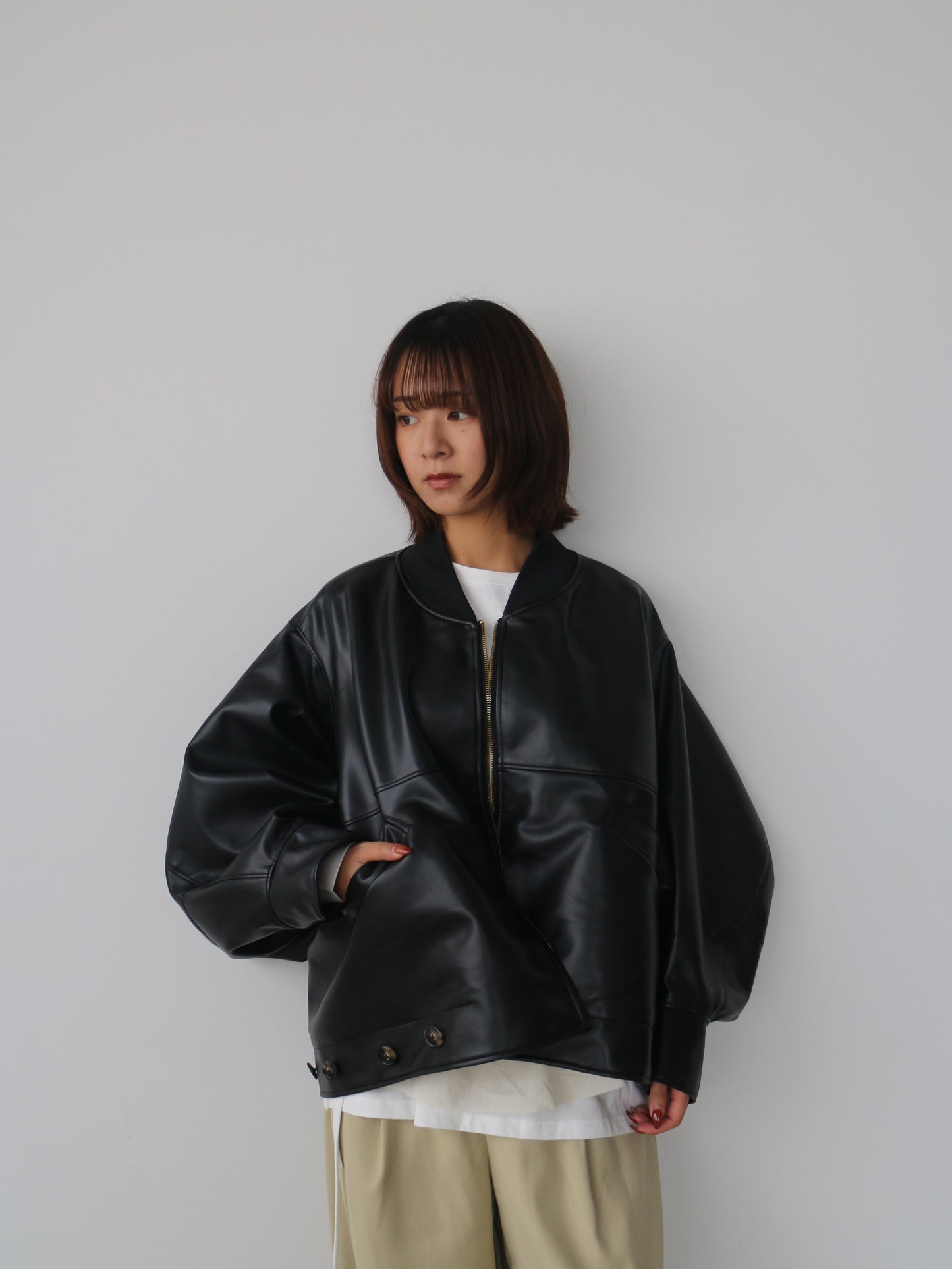 2WAY合皮ブルゾン