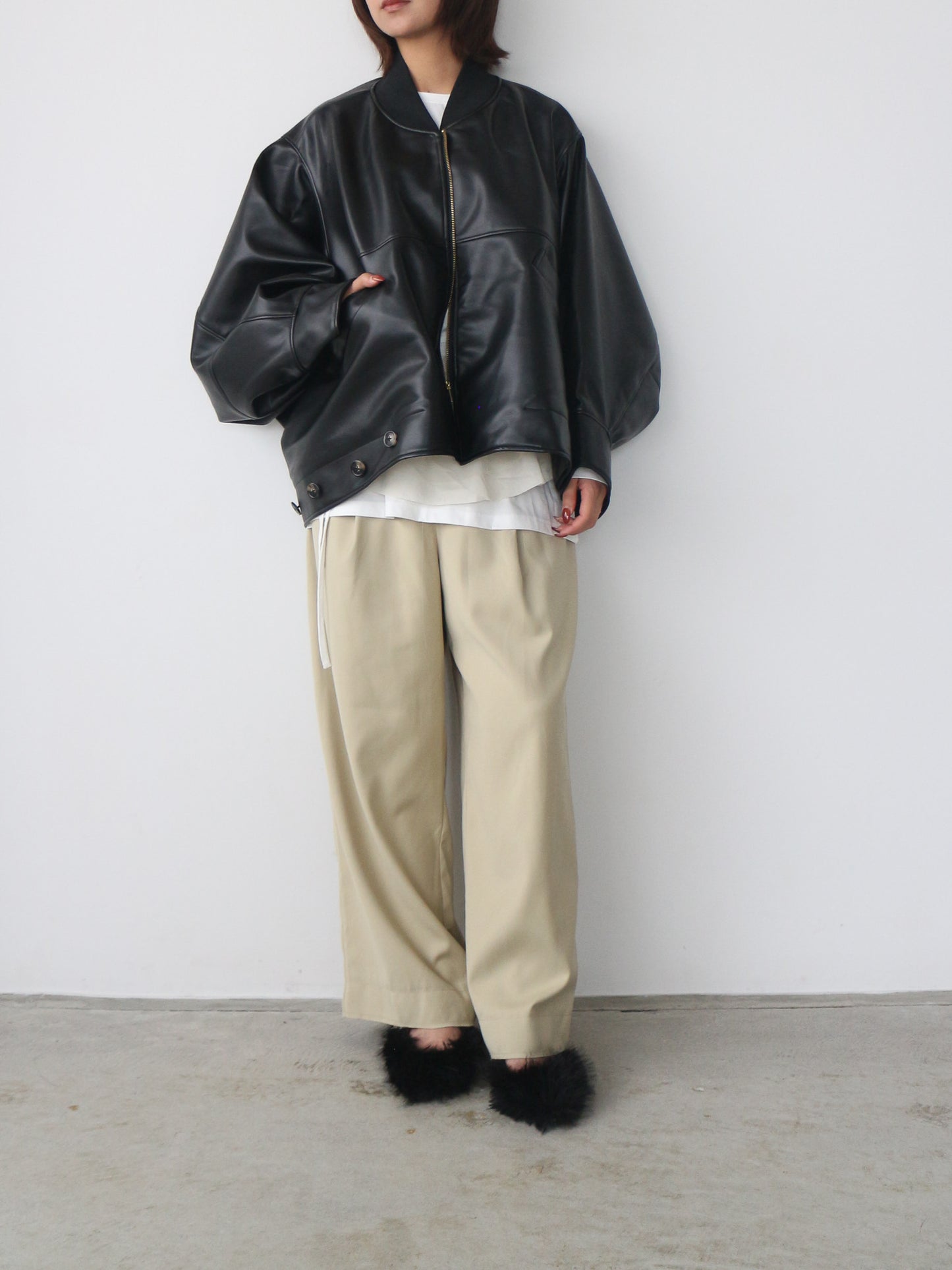 2WAY合皮ブルゾン