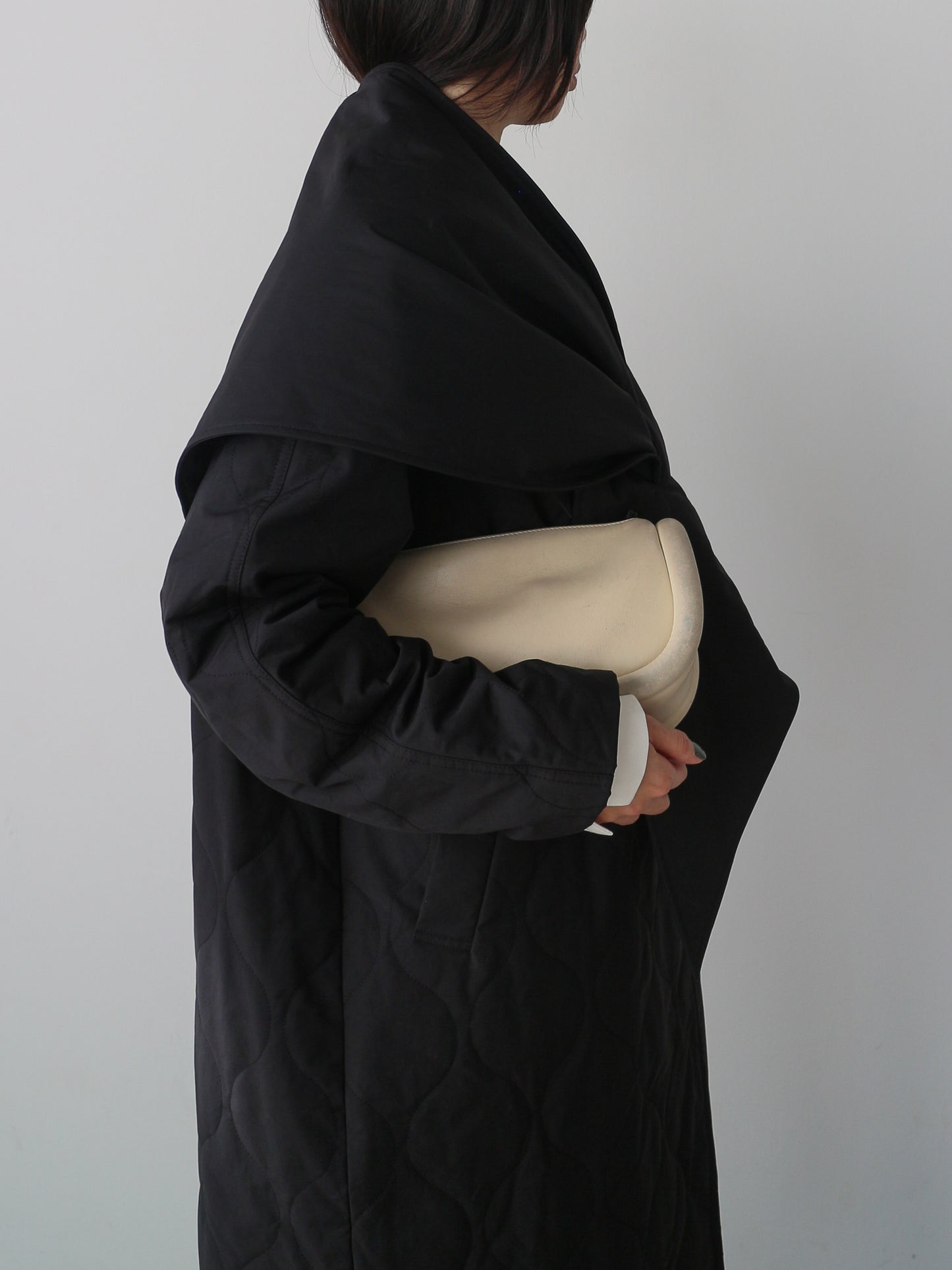 ストール付きキルティングコート