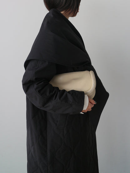 ストール付きキルティングコート
