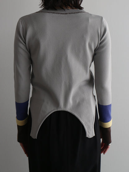 eru　配色スリーブニットトップス