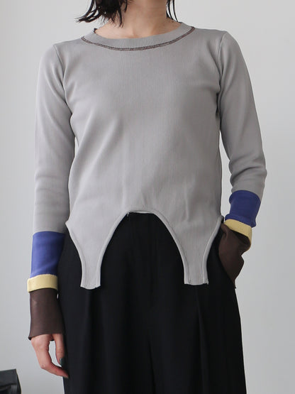 eru　配色スリーブニットトップス