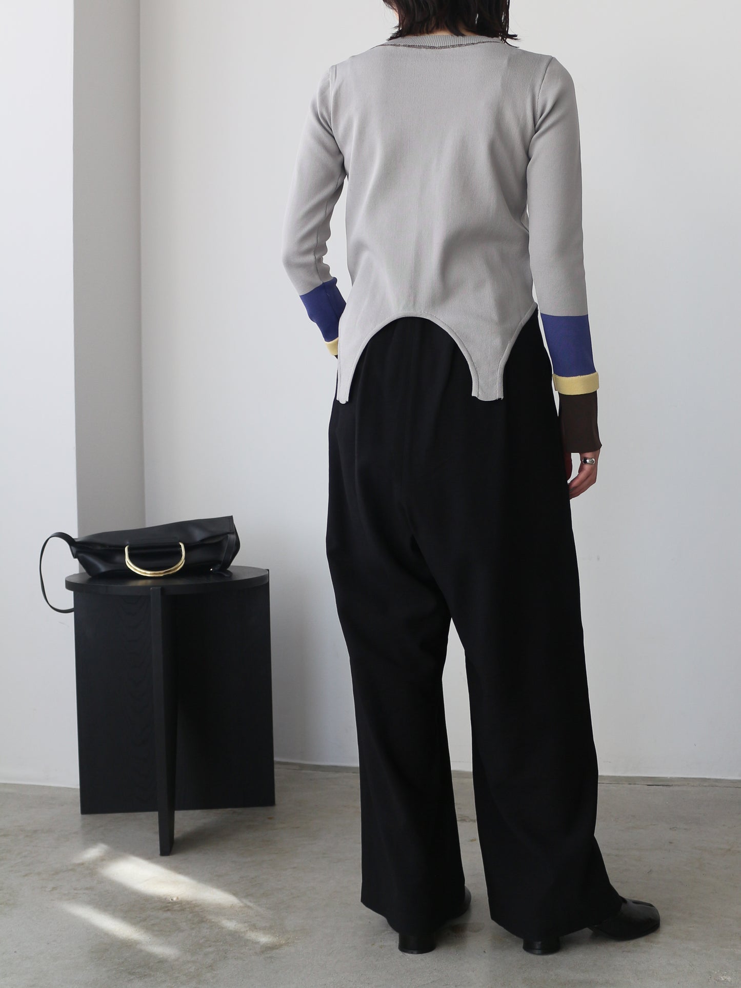 eru　配色スリーブニットトップス