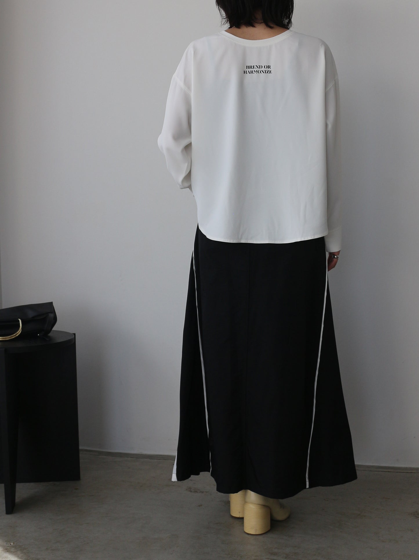 eru　カラーブロッキングデニムスカート