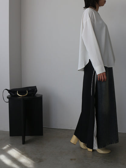 eru　カラーブロッキングデニムスカート