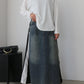 eru　カラーブロッキングデニムスカート