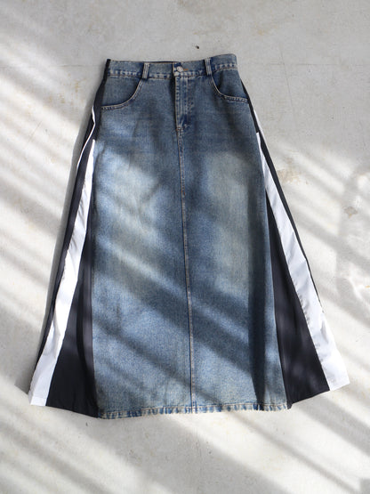 eru　カラーブロッキングデニムスカート