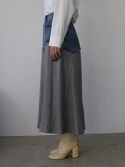 eru　ウェストデニム裏毛ドッキングスカート