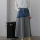eru　ウェストデニム裏毛ドッキングスカート