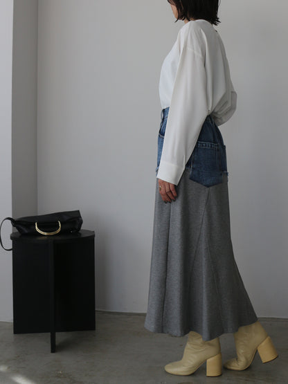 eru　ウェストデニム裏毛ドッキングスカート