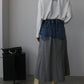 eru　ウェストデニム裏毛ドッキングスカート