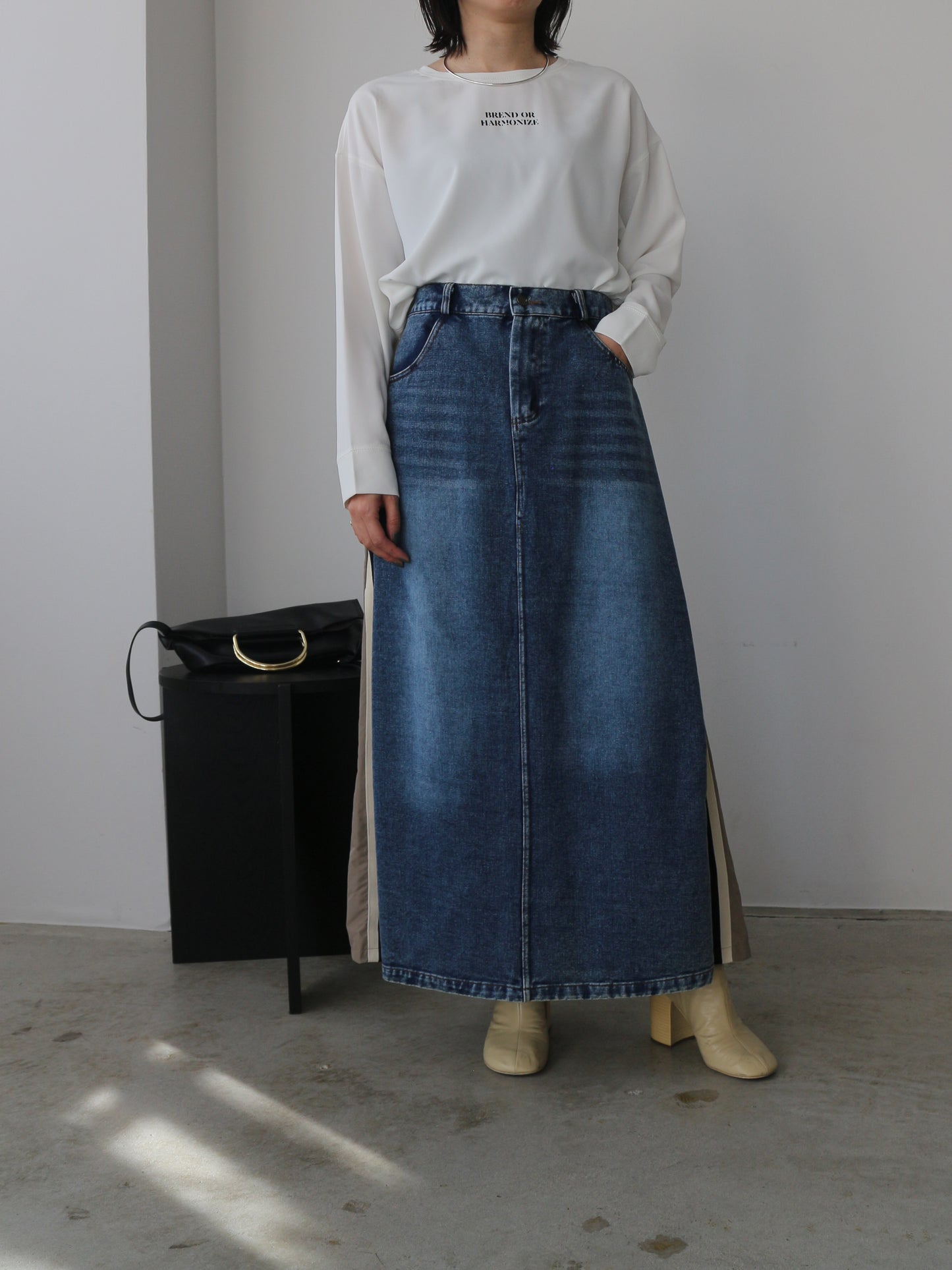 eru　スポーティラインデニムスカート