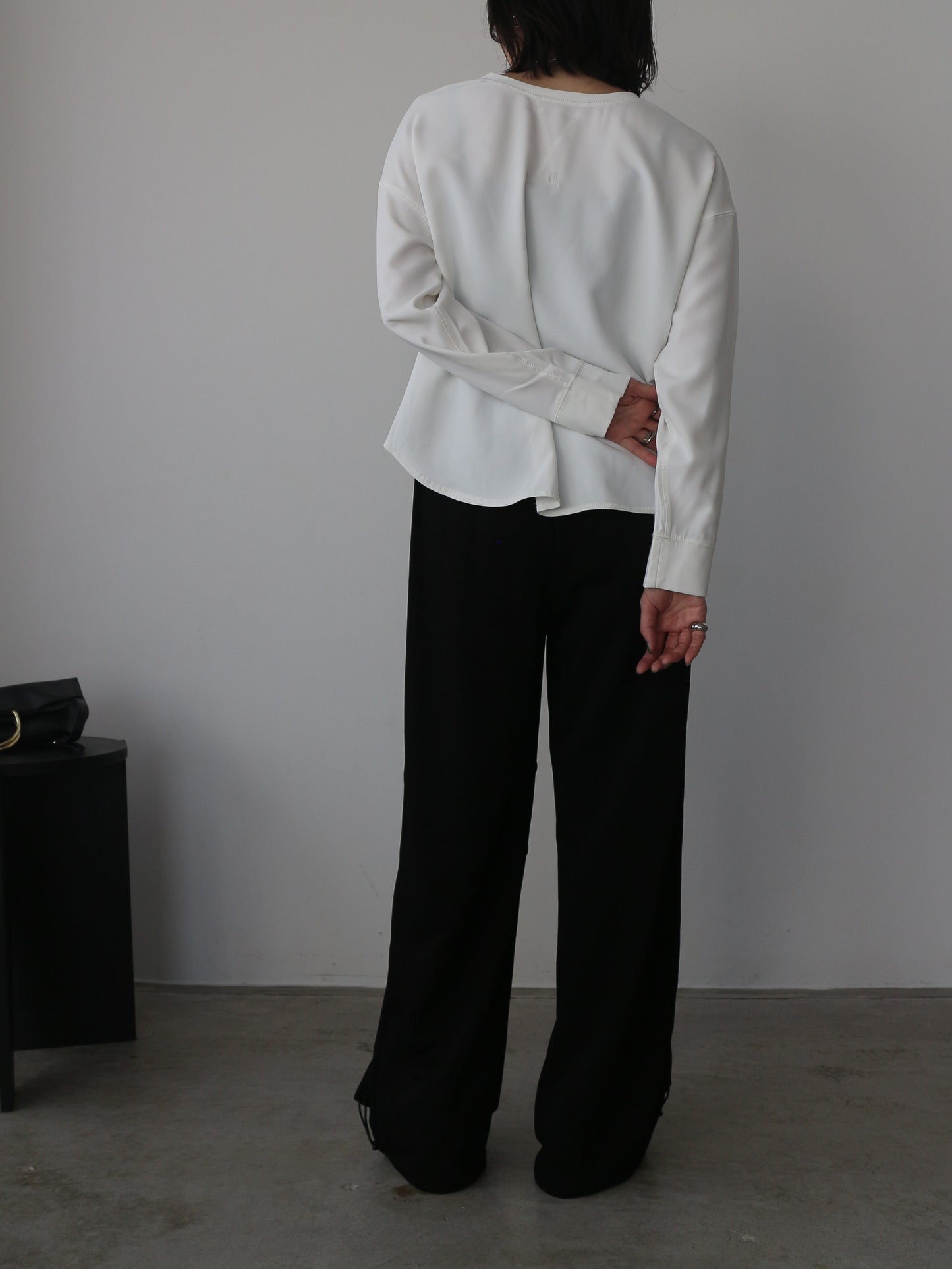 eru　ウエストデニム切り替え裏毛パンツ