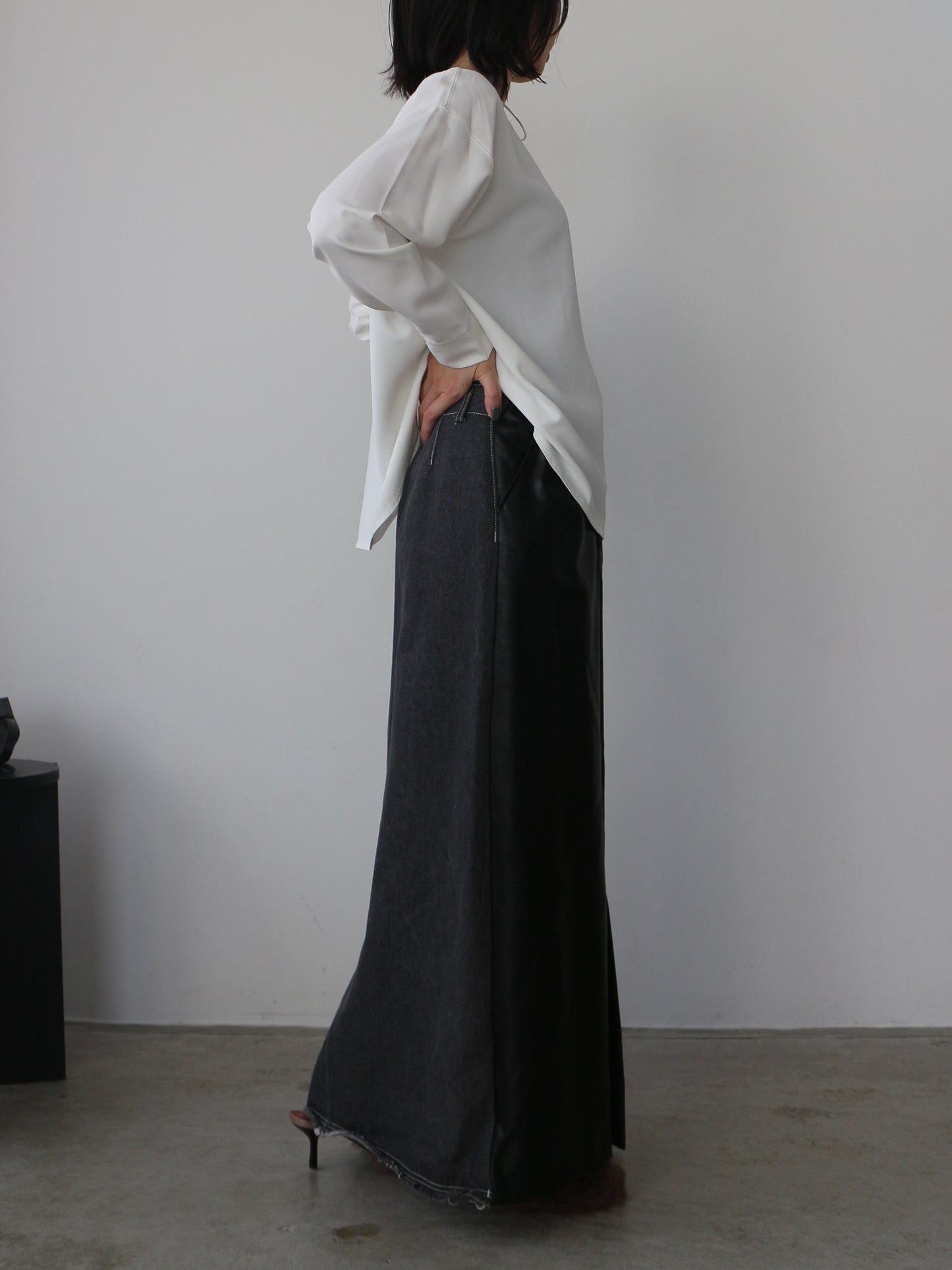 eru　ドッキングデニムスカート