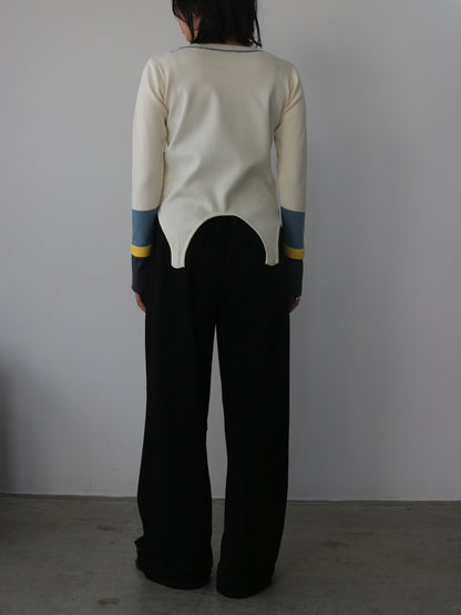 eru　配色スリーブニットトップス