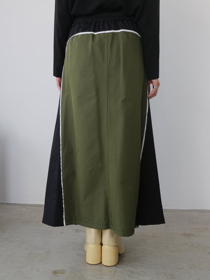 eru　カラーブロッキングデニムスカート