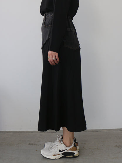 eru　ウェストデニム裏毛ドッキングスカート